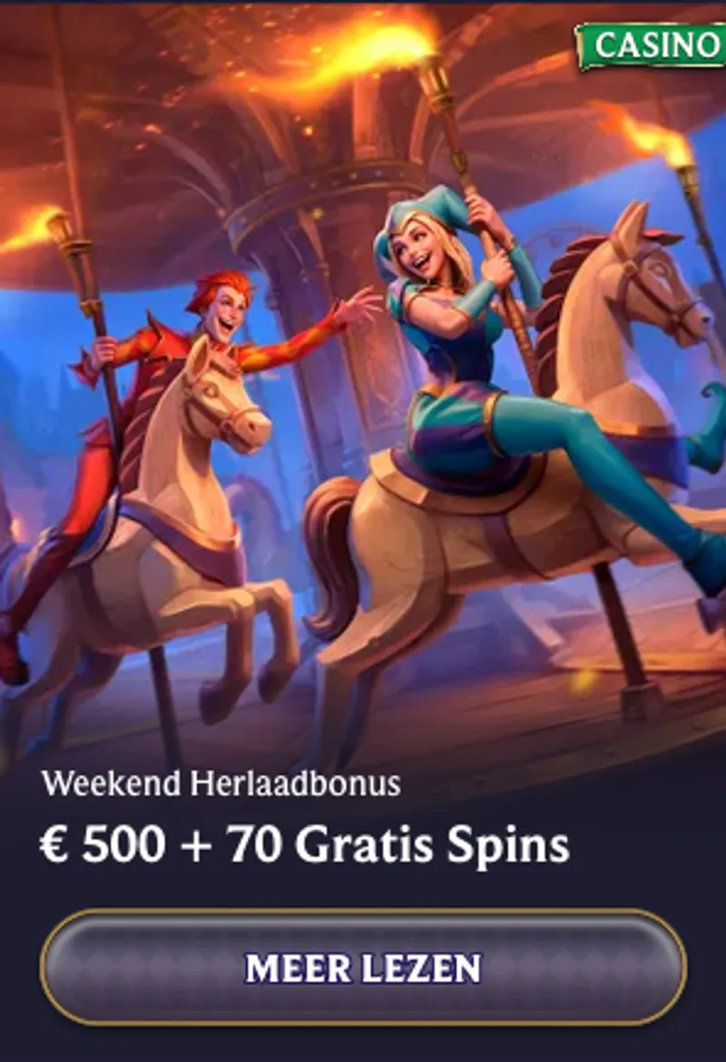 Weekend herlaadbonus 500 70 gratis spins